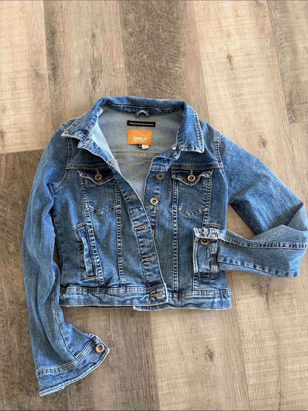 ONLY Girls' Light Blue Denim Jean Jacket